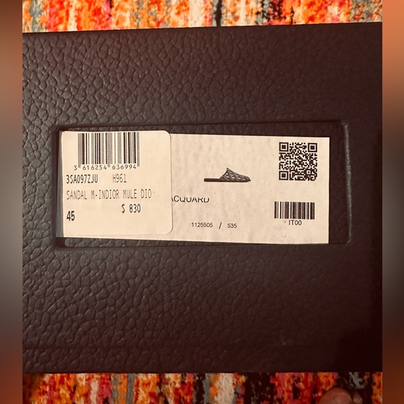 COPY - DIOR HOMME INDIOR JACQUARD MULE- BEIGE/NAVY DIOR OBLIQUE JACQUARD PRINT-… - Picture 4 of 12